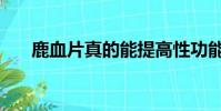 鹿血片真的能提高性功能嗎(鹿血片)