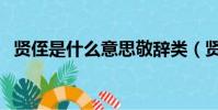 賢侄是什么意思敬辭類(賢侄是什么意思)