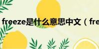 freeze是什么意思中文(freeze是什么意思)