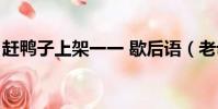 趕鴨子上架一一 歇后語(老母豬上樹歇后語)