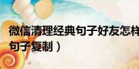 微信清理經典句子好友怎樣看(微信清理經典句子復制)