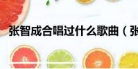 張智成合唱過什么歌曲(張智成好聽的歌)