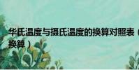 華氏溫度與攝氏溫度的換算對照表(華氏溫度與攝氏溫度的換算)