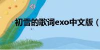 初雪的歌詞exo中文版(初雪的歌詞)