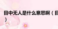 目中無人是什么意思啊(目中無人是什么意思)