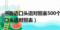 書面語口頭語對照表500個四字成語(書面語口頭語對照表)