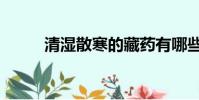 清濕散寒的藏藥有哪些(清濕散)