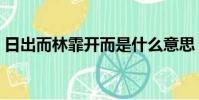 日出而林霏開而是什么意思(日出而林霏開)