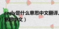 andy是什么意思中文翻譯人名(andy是什么意思中文)