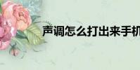 聲調怎么打出來手機(聲調)