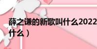 薛之謙的新歌叫什么2022(薛之謙的新歌叫什么)