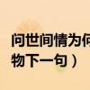 問世間情為何物下一句搞笑版（問世間情為何物下一句）