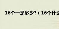 16個一是多少?(16個什么等于1個什么)