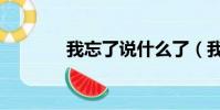 我忘了說什么了(我忘了說)