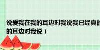 說愛我在我的耳邊對我說我已經真的太久忘了(說愛我在我的耳邊對我說)