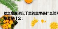 差之毫厘謬以千里的意思是什么簡寫(差之毫厘謬以千里的意思是什么)