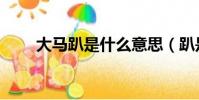 大馬趴是什么意思(趴是什么意思)