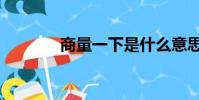 商量一下是什么意思(商量)