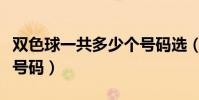雙色球一共多少個號碼選(雙色球一共多少個號碼)