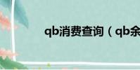 qb消費查詢(qb余額查詢)