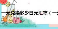 一元兌換多少日元匯率(一元兌換多少日元)