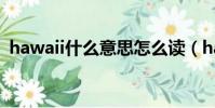 hawaii什么意思怎么讀(hawaii什么意思)