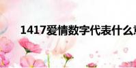 1417愛情數字代表什么意思(1417)