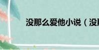沒那么愛他小說(沒那么愛他)