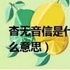 杳無音信是什么意思解釋一下（杳無音信是什么意思）