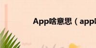 App啥意思(app啥意思)