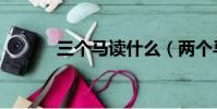三個馬讀什么(兩個馬讀什么)