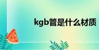 kgb管是什么材質(KGB)