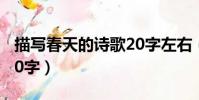 描寫春天的詩歌20字左右(描寫春天的詩歌20字)