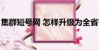 集群短號網 怎樣升級為全省范圍(集群短號)