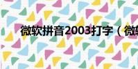 微軟拼音2003打字(微軟拼音2003)