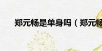 鄭元暢是單身嗎(鄭元暢承認的女友)