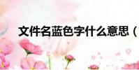 文件名藍色字什么意思(文件名 藍色)