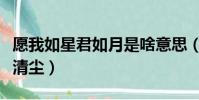 愿我如星君如月是啥意思(愿我如星君如月風清塵)