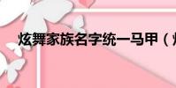 炫舞家族名字統一馬甲(炫舞家族名字)