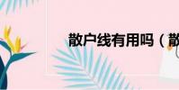 散戶線有用嗎(散戶線)
