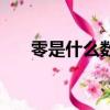 零是什么數也是什么數（零是什么數）