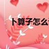 卜算子怎么讀音是什么（卜算子怎么讀）
