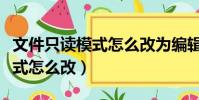 文件只讀模式怎么改為編輯模式(文件只讀模式怎么改)