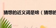 猜想的近義詞是啥(猜想的近義詞是什么)