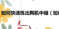 如何快速練出胸肌中縫(如何快速練出胸肌)