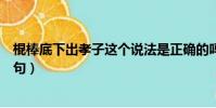 棍棒底下出孝子這個說法是正確的嗎(棍棒底下出孝子下一句)