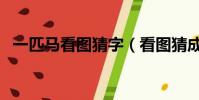 一匹馬看圖猜字(看圖猜成語一匹馬在跑)