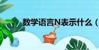 數學語言N表示什么(數學語言)