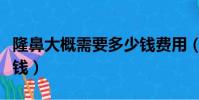 隆鼻大概需要多少錢費用(隆鼻大概需要多少錢)