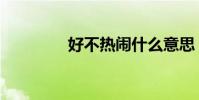 好不熱鬧什么意思(好不)